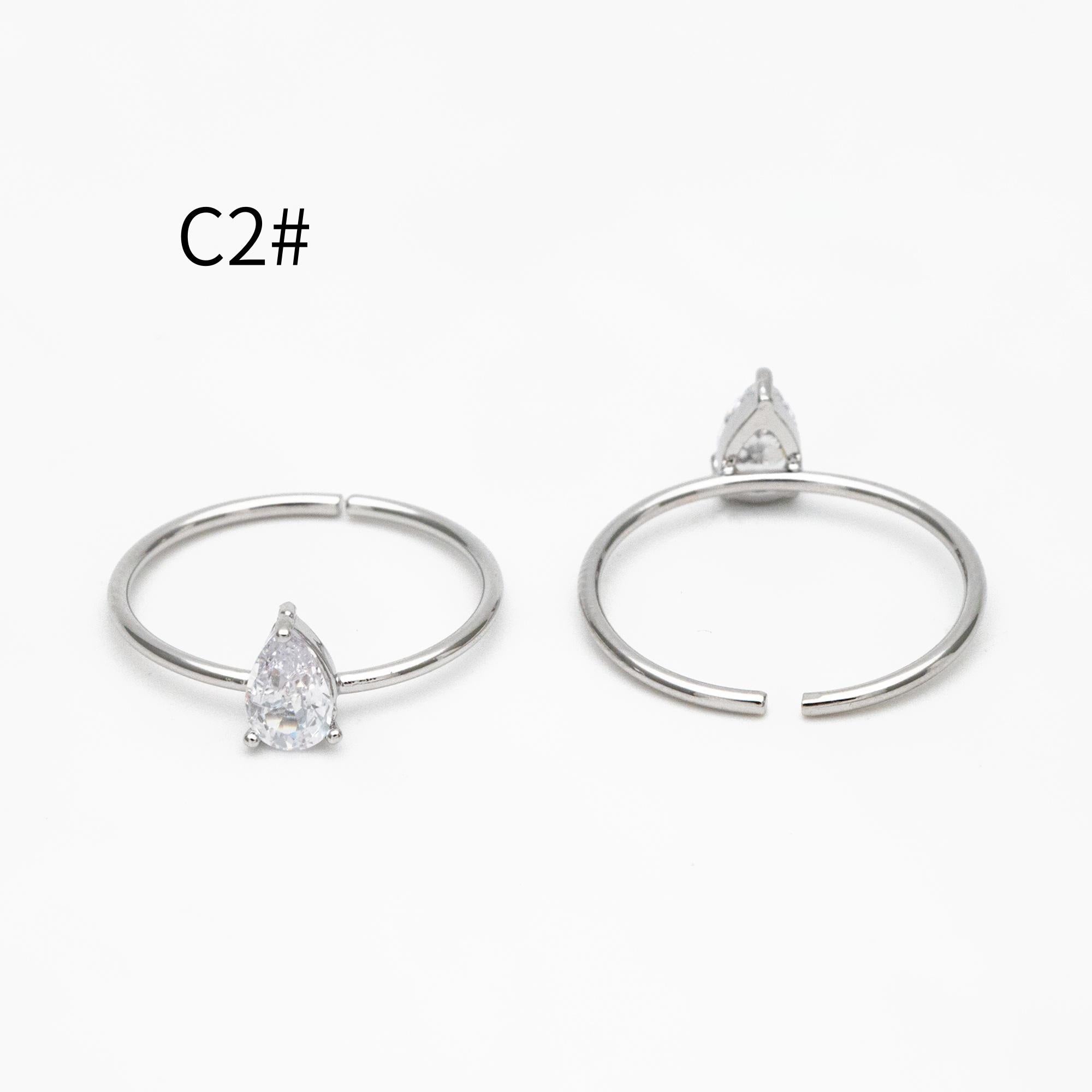 4pcs CZ Pave Gold/ Silver Minimalist Ring, Dainty Ring, Thin Ring, Weeding Ring (#JZ-014)
